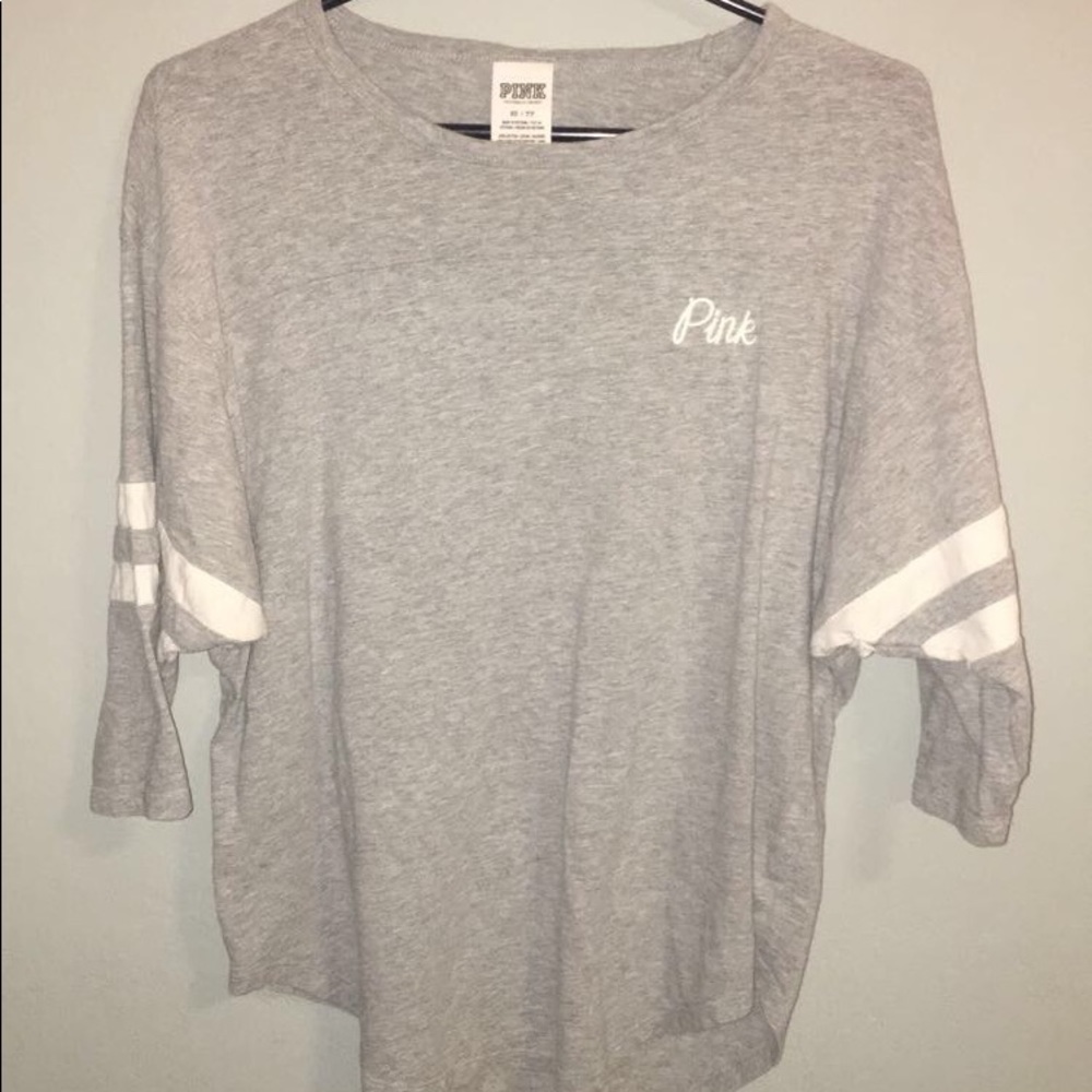long sleeve gray “pink” shirt